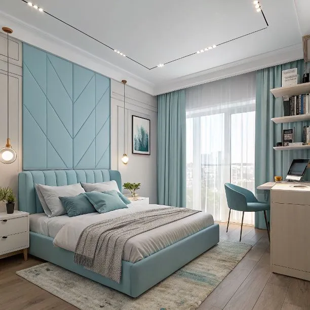 Warm toned master bedroom design Amravati